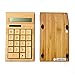 Sengu Bamboo Wooden Solar Calculators Standard Function Desktop Calculator with 12-digit Large Display