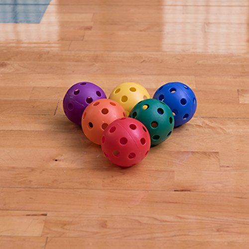 Champion Sports 9" Hollow Plastic Assorted Color Baseball Set - Athletic Baseball Equipment - Practice Baseballs Plastic Hollow - Regulation Size Balls -Fun For All Ages- Lightweight/Durable -Set Of 6 #TOP4