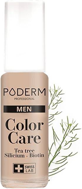 PODERM - FUNGAL NAIL INFECTIONS - SPECIALLY FOR MEN - INVISIBLE SKIN-COLOUR VARNISH - TEA TREE - Corrects and Camouflages Yellow/Damaged Nails from FUNGAL INFECTIONS - Swiss Brand