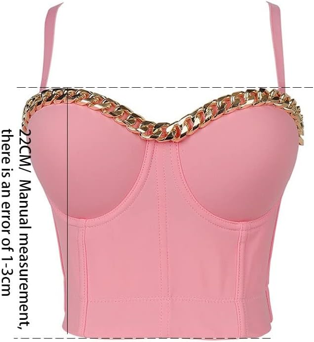 Gold-Plated Chain Corset Top Nightclub Sexy Tops Women Crop To Wear Out Bra Push Up Bustier