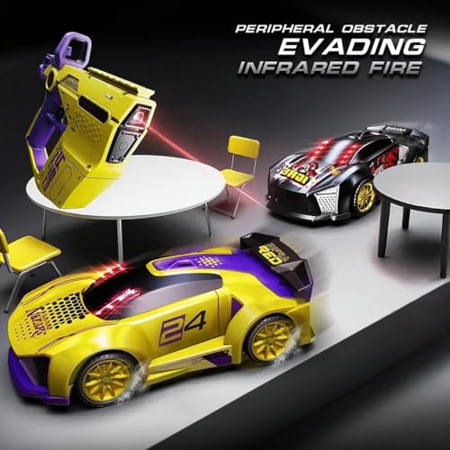 Image of MiniExplorer RC Battle Car for Kids 3-12 Years, Remote Control Car with 2 Player Shooting Game, Rechargeable Toy Car with Flip Action, RC Cars for Boys Girls, Birthday Gift