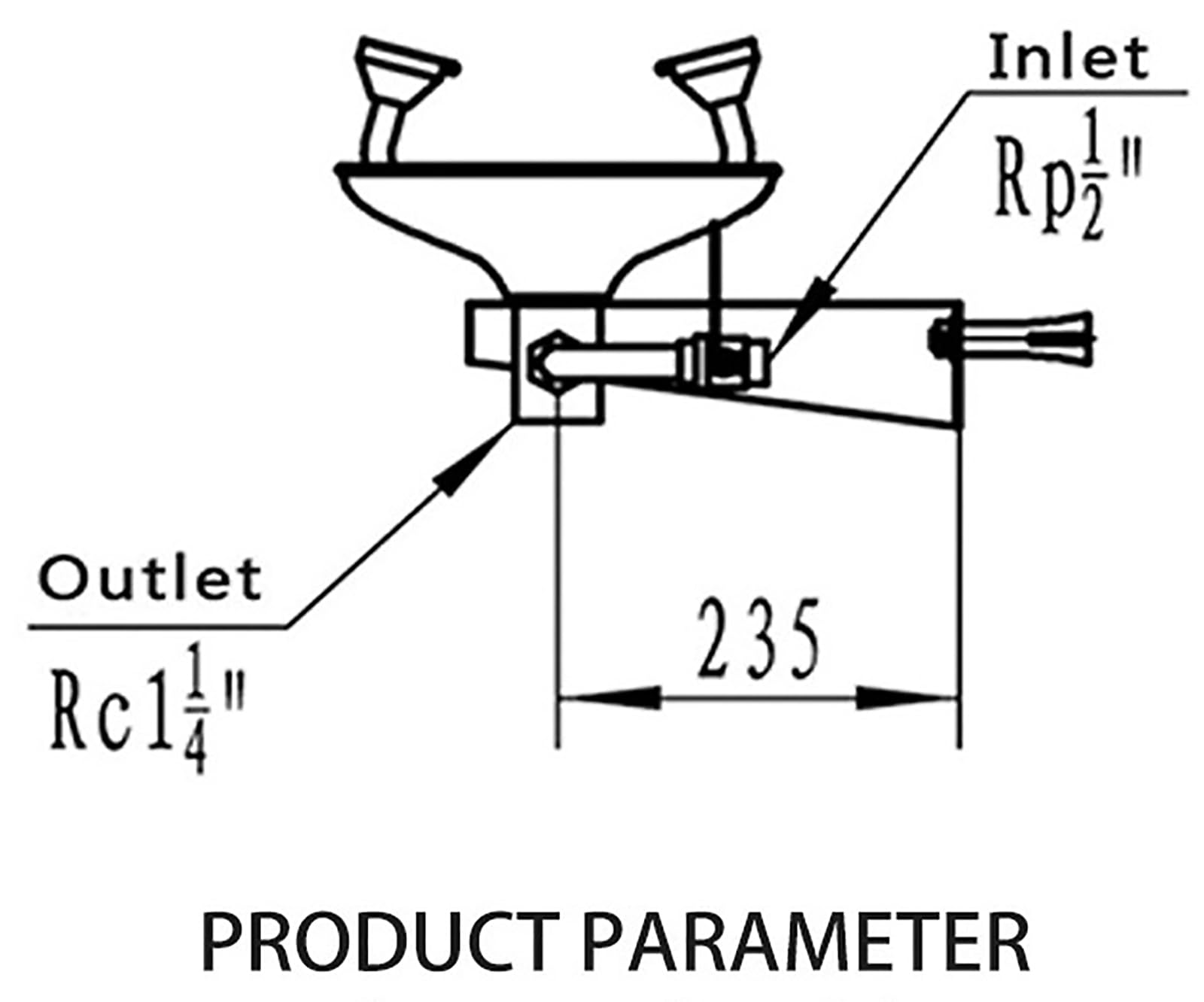 Augendusche, Augenduschen aus Edelstahl zur Wandmontage, Augendusche für Notduschen, Kugelhahn mit Schnellöffnung, Start in 1 Sekunde, für Fabrik-/Labor-/Maschinen-/Bauindustrie