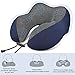 OYRGCIK Travel Pillow, 100% Pure Memory Foam Neck Pillow, Soft & Breathable Cotton Cover, Machine Washable Airplane Travel Kit U Shaped Pillow with 3D Contoured Eye Mask, Earplugs, & Travel Bag, Blue