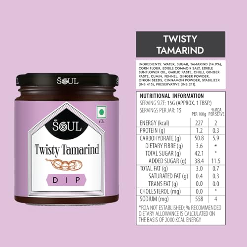 Image of ADF Soul Twisty Tamarind Dip | Tangy & Sweet Indian-Style Tamarind Sauce With Spices | Perfect For Chaats, Snacks & Marinades | 230g.