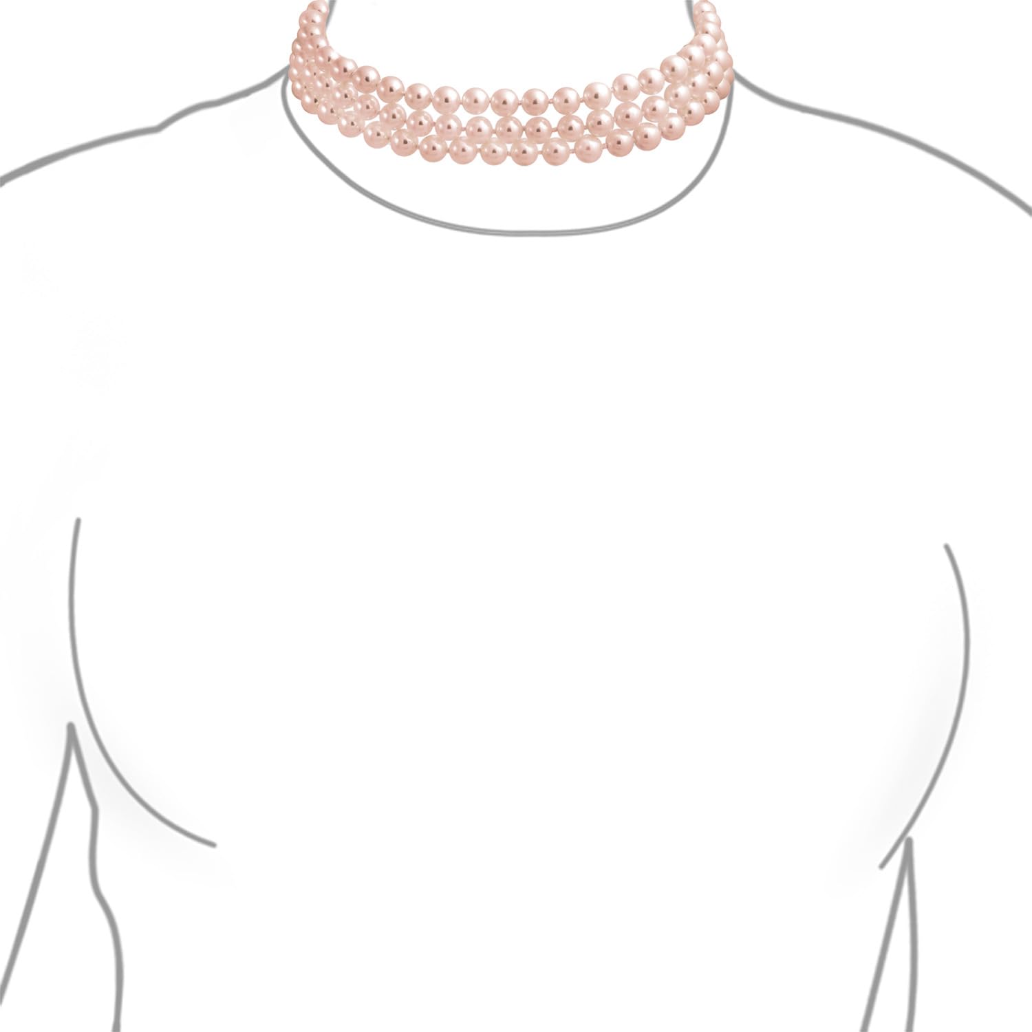 Bling Jewelry Handgefertigte Braut Halskette Mit 3 Reihen Breiten Grauen Rosa Weißen Simulierten Perlensträngen Für Frauen Jugendliche Abschlussball Und Hochzeit