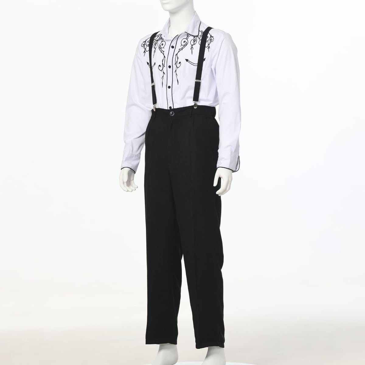 COSDREAMER Pioneer Colonial Pantalon de Fermier médiéval pour Homme - Pantalon d'halloween et Cosplay avec Bretelles