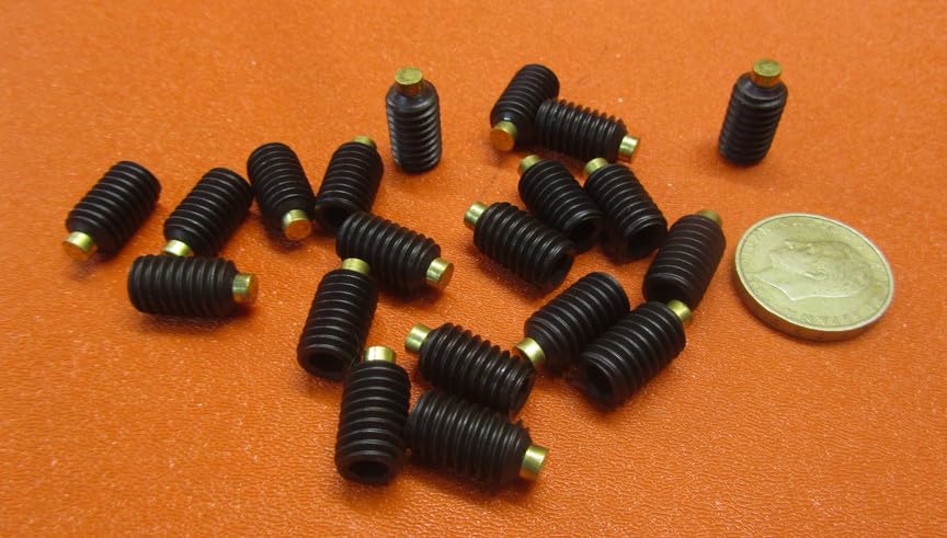 Black Oxide Steel Brass Tip Set Screw 3/8"-16 x .625" Thread Length 20 pcs