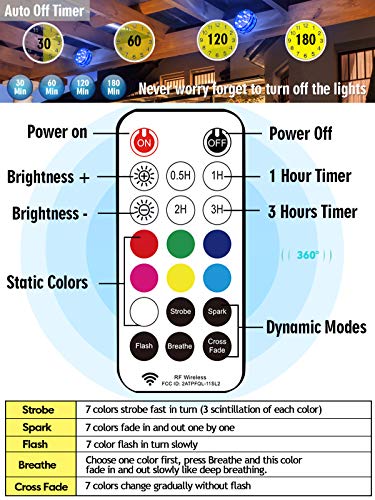 Qoolife Magnetic Submersible LED Lights for Pool Spa & Party (3.3” 2-Pack)