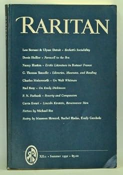 Unknown Binding Raritan: A Quarterly Review. Volume 12, Number 1 (Summer 1992) Book