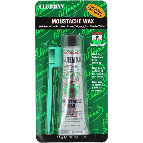 Clubman Moustache Wax Brown 0.50 oz (Pack of 4)