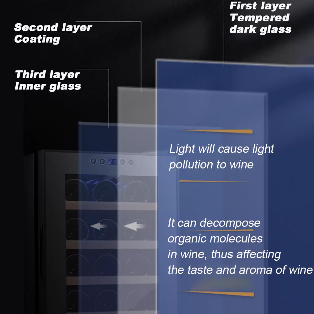 Tt-Yel Constant Temperature Wine Storage Cabinet, Multi-Function Wine Refrigerator, 30-Bottle Wine Cellar Refrigerator, Digital Temperature Screen, Beverage/Tea Refrigerator,D on Fridge.com - View 3