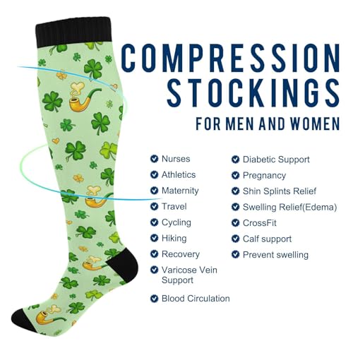Image of Wusikd Halloween Black Cat Compression Socks for Women and Men Circulation Pumpkin Long Socks for Athletic Running 1