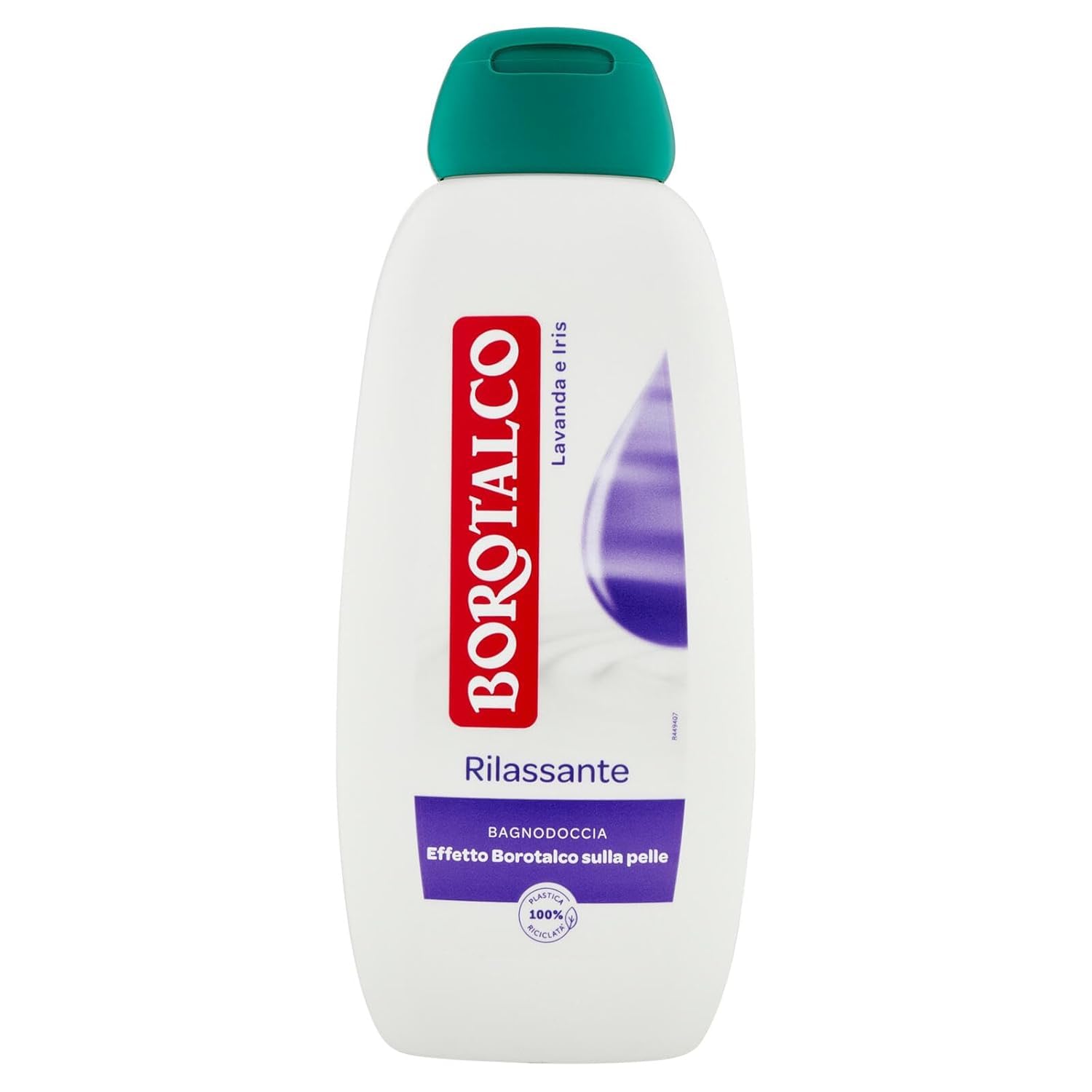 Borotalcö, bagnoschiuma Rilassante, gel doccia con lavanda e iris, detergente per il corpo, 450 ml, per una pelle morbida e vellutata + portachiavi in omaggio Italy Shop Service