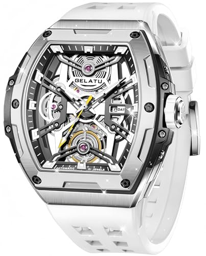 Image of OLEVS Men Automatic Sports Watch Original Skeleton Mechanical Self Winding Luxury Dress Sapphire Crystal Waterproof Wrist Watch for Men