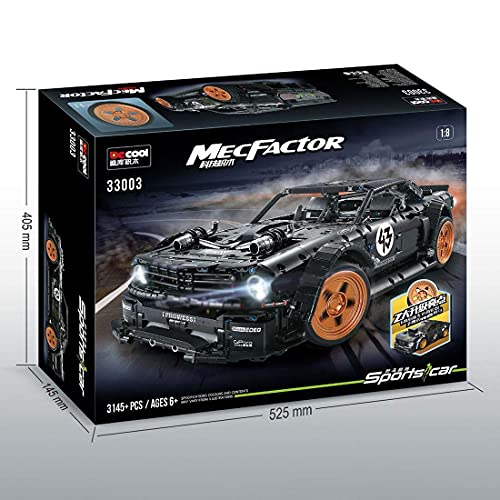 QIXIAOCYB XSuper Technics Race Car-Modell für verbesserte Mustang mit goldenen Rädern, Mini Fordcar 3145PCS RC Racing… – Bild 8