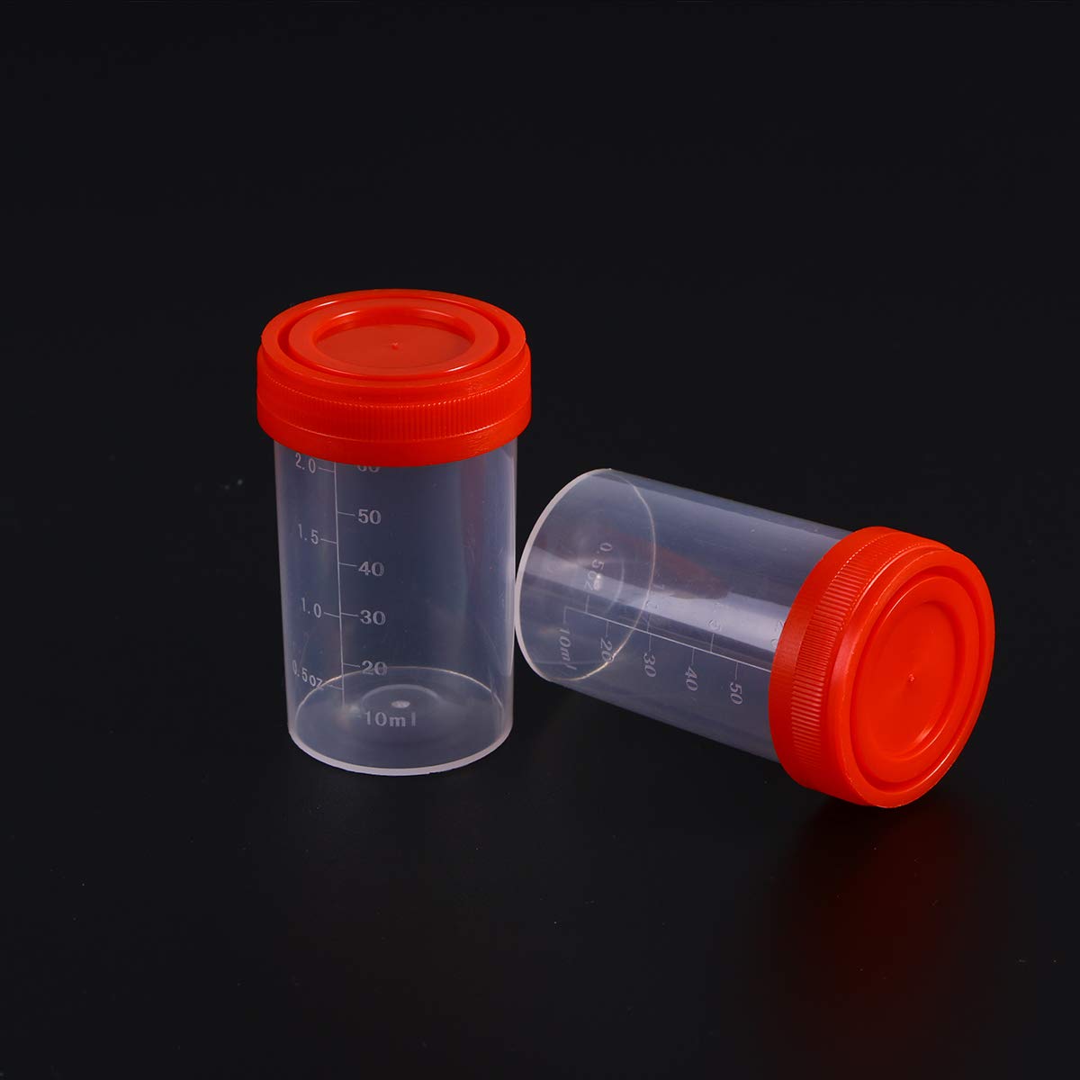 Hemobllo 25pcs Tasses de Prélèvement D'échantillons D'urine 60ml EO Stériles sans Étiquette pour Usage Médical de Laboratoire (Couleur Aléatoire)