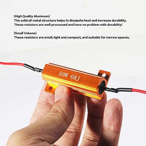 Reswish DZ001 2 Pcs Load Resistor,Led Turn Signal Resistor Flasher Adaptor With Wire And Clip,50W 6Ohm Led Load Resistors Conversion Kit thumb #4