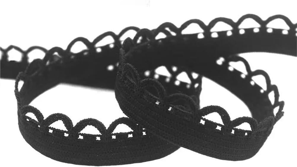 50 100Y/Roll Picot Loop Decorative Lace Trim Elastics Spandex Bands Tape Lingerie Sewing Trims Navy 100 Yards