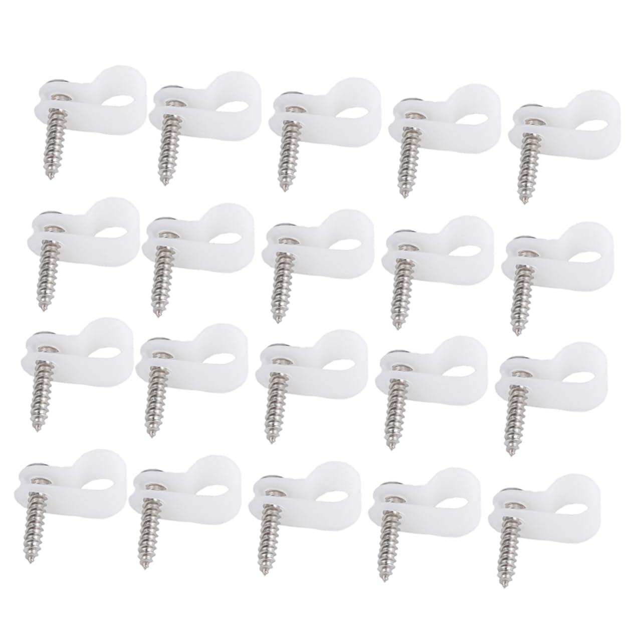 KICHOUSE 100pcs Whole Line Clamp Wire Rope R-Type Cable Clip Rope Light Clips Circle Cable Clips Cable Wall Clips Rope Light Holder Rope Light Fasteners Circuit Fixing Clips White Metal