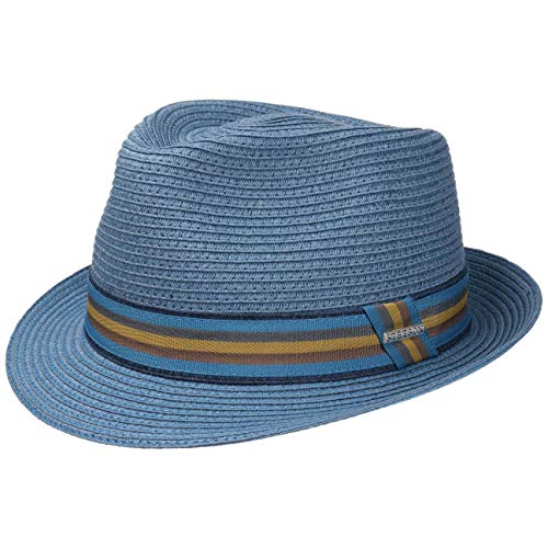 Stetson Uomo Toyo Paglia Trilby Blu 57cm