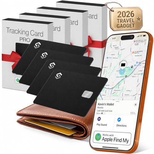 SPOTMINDERS Apple MFi Certified Credit Card Wallet Tracker PRO 4-Pack
