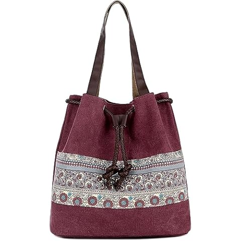 ArcEnCiel Canvas Tote Bag for Women Shoulder Purse(Maroon) Cover