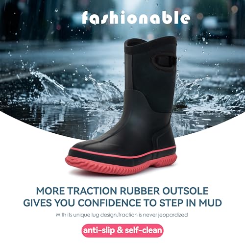 Image of Hbxooxts Women Mud Boots Waterproof Garden Shoes, Anti-Slip Rubber Rain Boots for Women, Outdoor Work and Farming with Easy-Clean Design