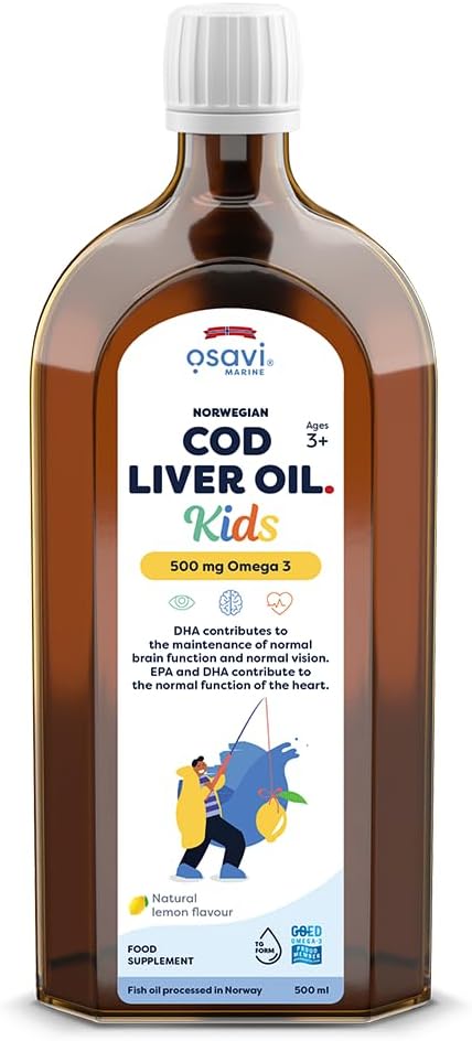 Norwegian Cod Liver Oil Kids, 500mg Omega 3 (Lemon) – 500 ml.