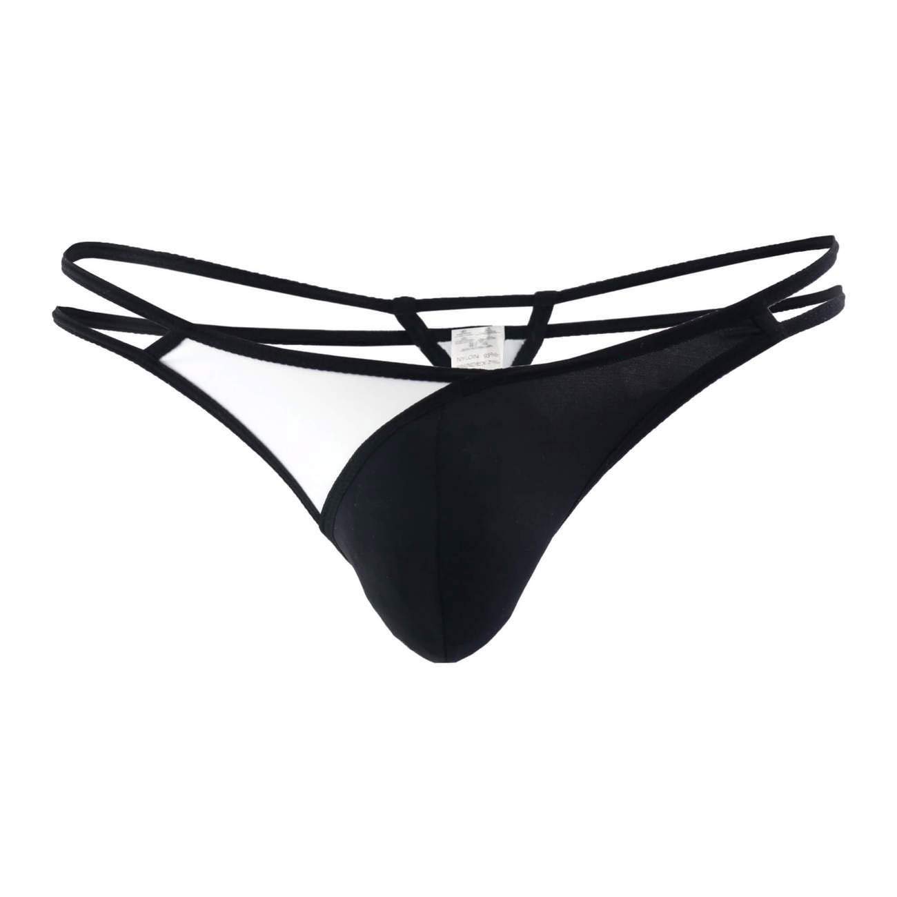 Men's G String Brief Thongs Innerwear Underwear Underpants Bikini Tanga Seamless Panties (Black)-image-5