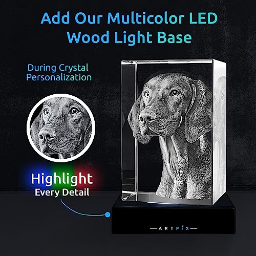 ArtPix 3D Premium Crystal Photo, Valentines Day Gifts for Women, Wife, Men, Mom, Dad, Her, Him, Great Personalized Customized Gift With Your Own Photo, Custom Birthday 3D Picture Rectangle
