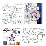 Timbri e fustelle di Halloween per la creazione di biglietti di zucca velenosa in silicone...