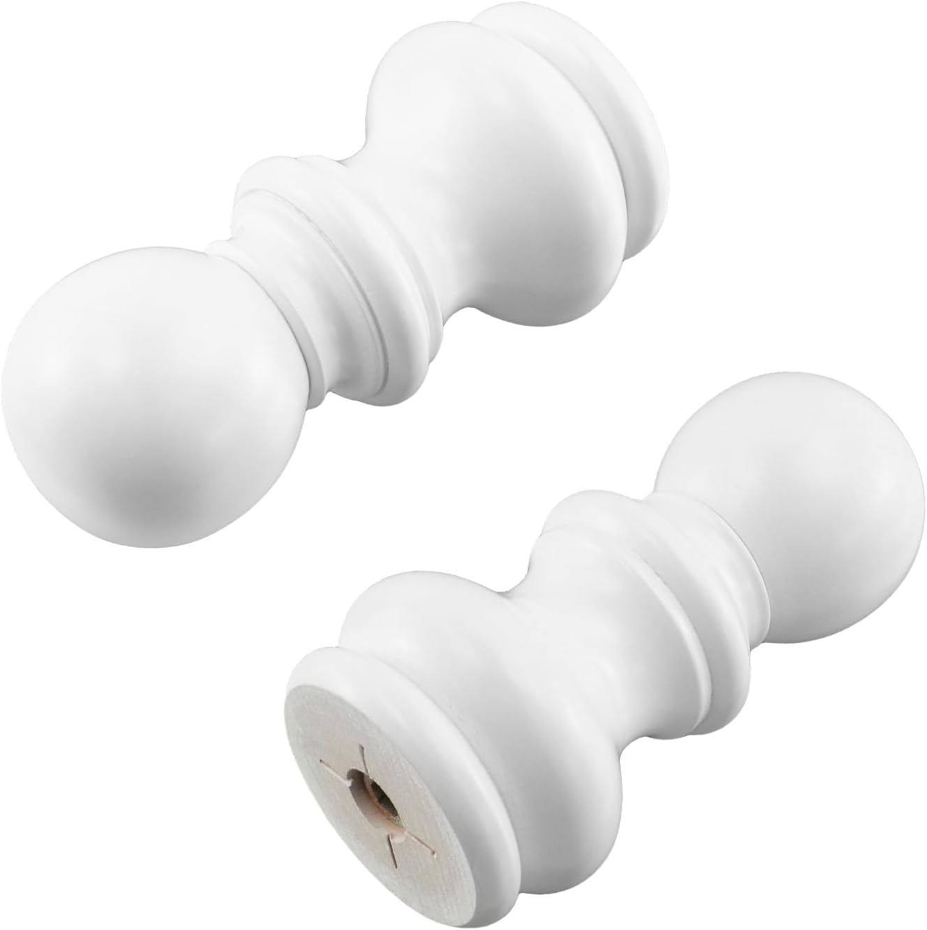 Antrader Wood Finials, 5.9 x 2.6 Inches White Bed Post Finials, 2 Pcs Decorative Wooden Finials for Bed Posts, Curtain Rods, Indoor or Outdoor Fence and Deck