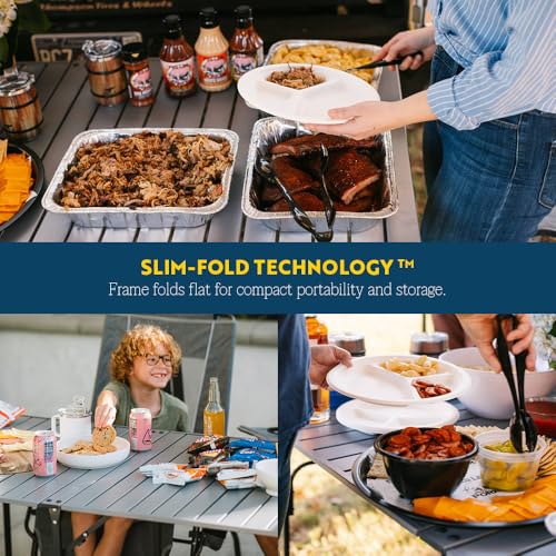 GCI OUTDOOR Slim-Fold Table | Portable Outdoor 4 Person Dining Table, Heat Resistant Aluminum Tabletop, Perfect for Barbecues, Camping, Picnics & Tailgating - image 4
