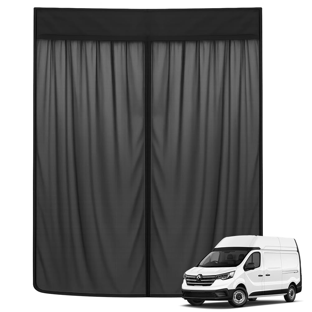 Zanzariera Compatibile con Renault Trafic 14-25 Opel Vivaro B 14-19 Fiat Talento 16-21 Tetto Alto (H2) per Porta Scorrevole, Zanzariera Magnetica Tenda Parasole contro Insetti e Sole
