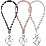 3 Pieces Bling Wristlet Keychain Wristlet Lanyard Keychains for Women Wallet Credit Card Holder(Fresh Colors)