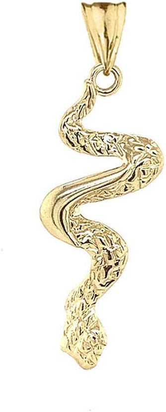 Animal Kingdom Certified 10k Gold Serpent Snake Charm Pendant