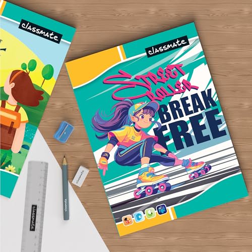 Image of Classmate ITC Exercise Notebook - 24 X 18 cm, Soft Cover, Four Lines - Pack of 12