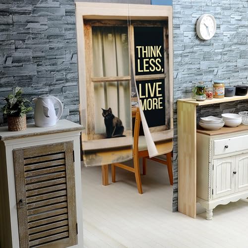 Qinunipoto �g�� ���� �L THINK LESS LIVE MORE �V���v���� ��85cm��150cm �C���e���A �o����� �ډB�� ������� ������ �Ռ� ���� �Ԏd�؂�J�[�e�� ��J�[�e�� �|���G�X�e���� �I�[�_�[�� �ȒP��t �l�G���p