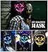 LED Halloween Mask Light up Mask purge Mask Halloween Festival Party for Men Women Kids White