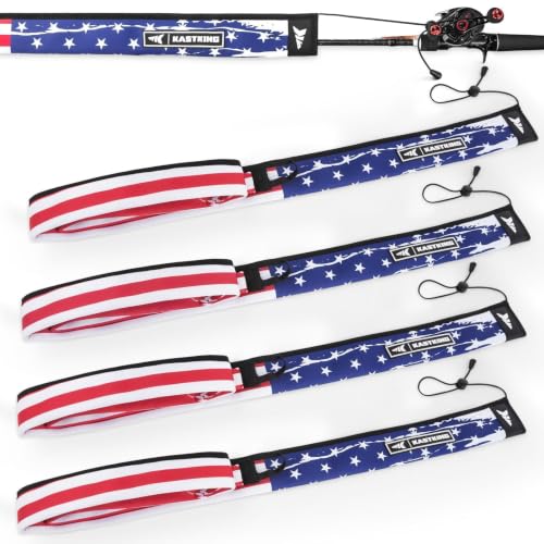 KastKing MeshGuard Fishing Rod Sleeves, Casting/Trolling, Flag 4 Pcs