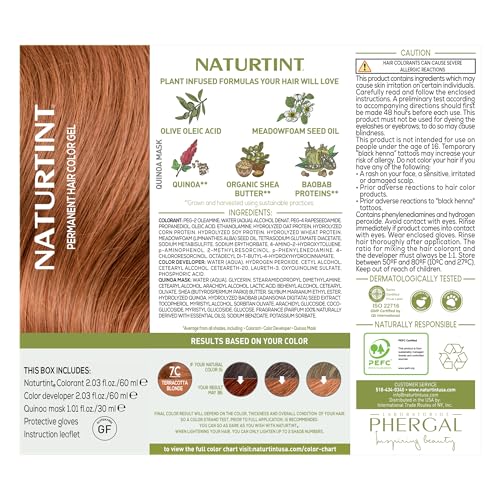 Image of Naturtint 7C Terracotta Blonde Permanent Hair Color (Pack of 6), Ammonia Free, Vegan, Cruelty Free, up to 100% Gray Coverage, Long Lasting Results (Packaging may vary)