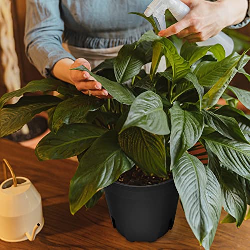 Image of Muzihra 11cm Plastic Plant Pot Pack of 10, Root-Control Nursery Seedling Planter Decorative Garden Flower Pot Container Green for Indoor Outdoor Bonsai Plants - Black