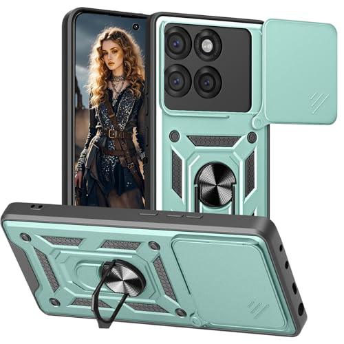 Ephoou Motorola Edge 60 Pro�p�P�[�X �t�B���K�[�����O�z���_�[ �L�b�N�X�^���h&�X���C�h�J�����J�o�[�A���C�A�N�Z�T���[�t�����h���[�A���ȑϏՌ��A�[�}�[�J�o�[ Moto Edge 60 Pro SJ-Green