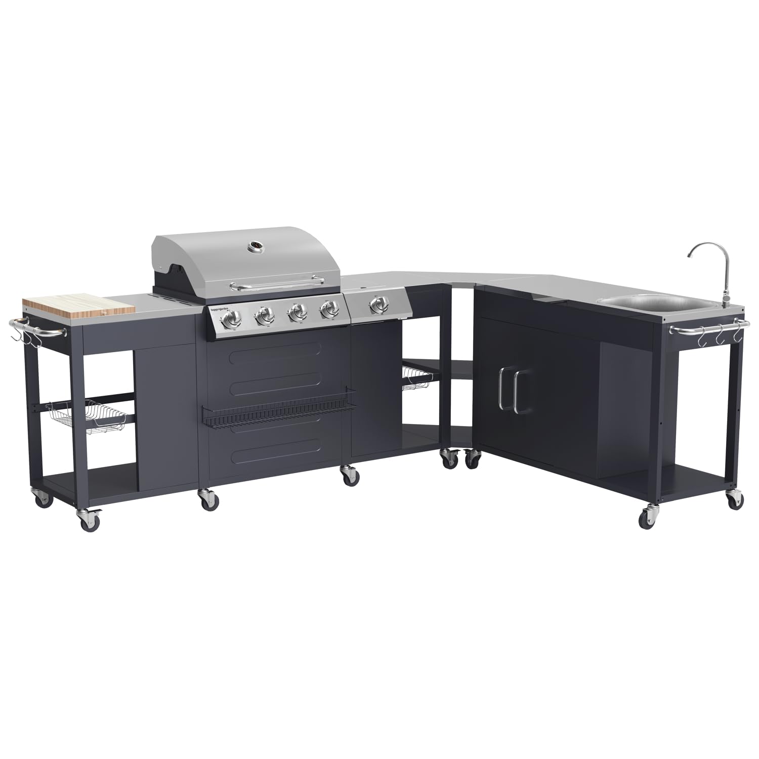 Happy Garden Cocina esquinera Exterior Texas 4+1 Quemadores 17,2 kW