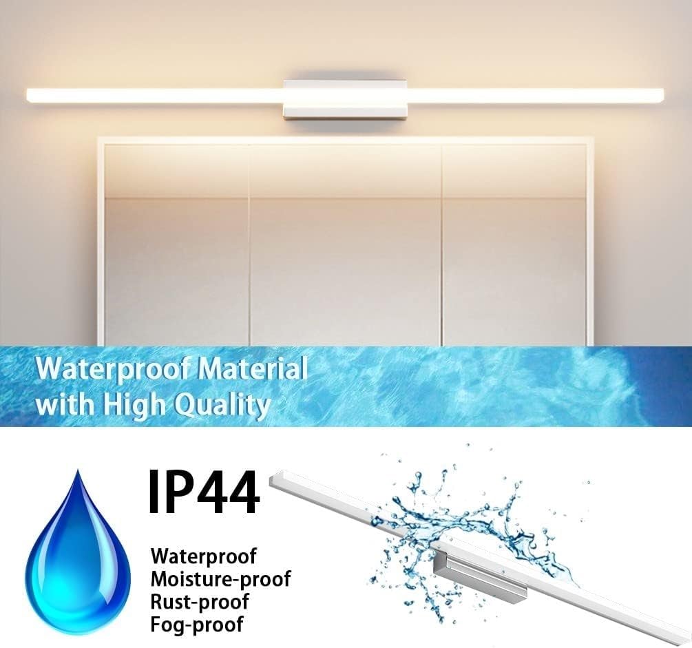 LED Spiegelleuchte badlampe Warmes Licht 3000K 120CM Spiegellampe badezimmer lampe wand wandlampe Spiegelschrank beleuchtung leuchte lampe Spiegellampen für das bad wasserdicht 22W
