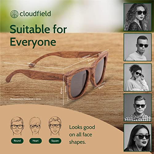 Image of cloudfield Wood Sunglasses Men & Women, 100% UVA & UVB Protection