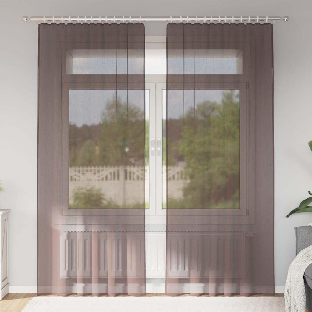 Rideaux pour salon et chambre voilage marron 140x225 cm pour ambiance cosy