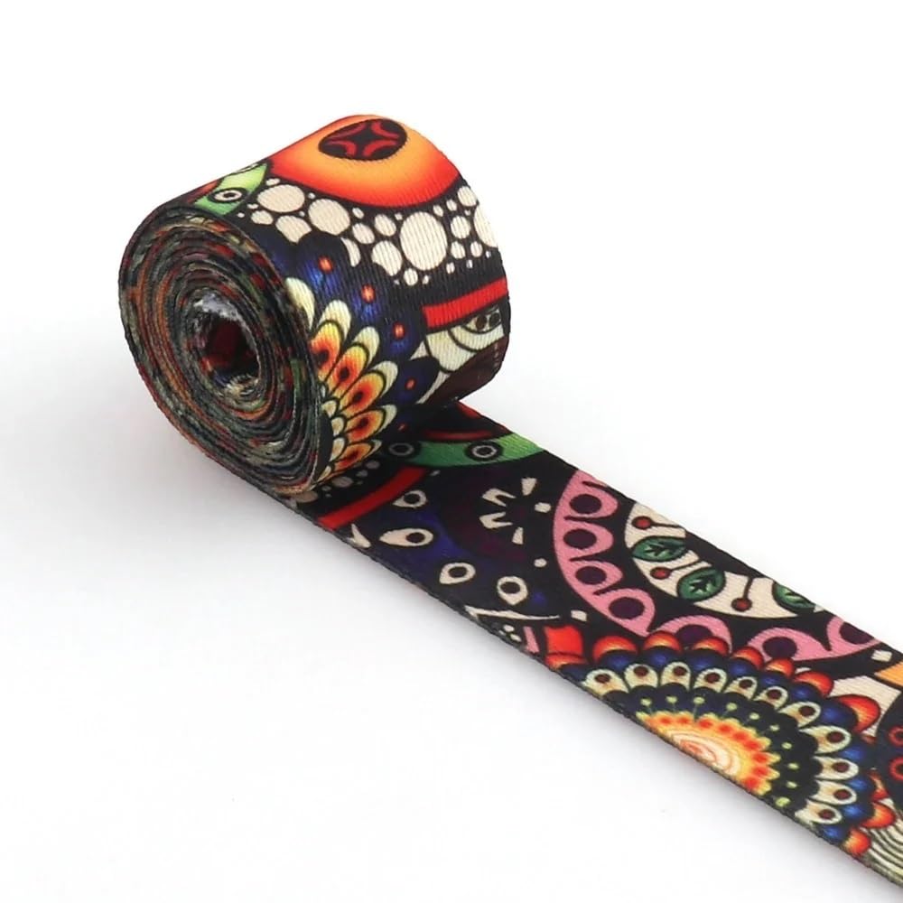 Webbing 5 Yards 38mm Colorful Webbing Strap Purse Ribbon Bag Straps Key Fob Luggage Belt Rope Dog Pet Collar Leash(11)