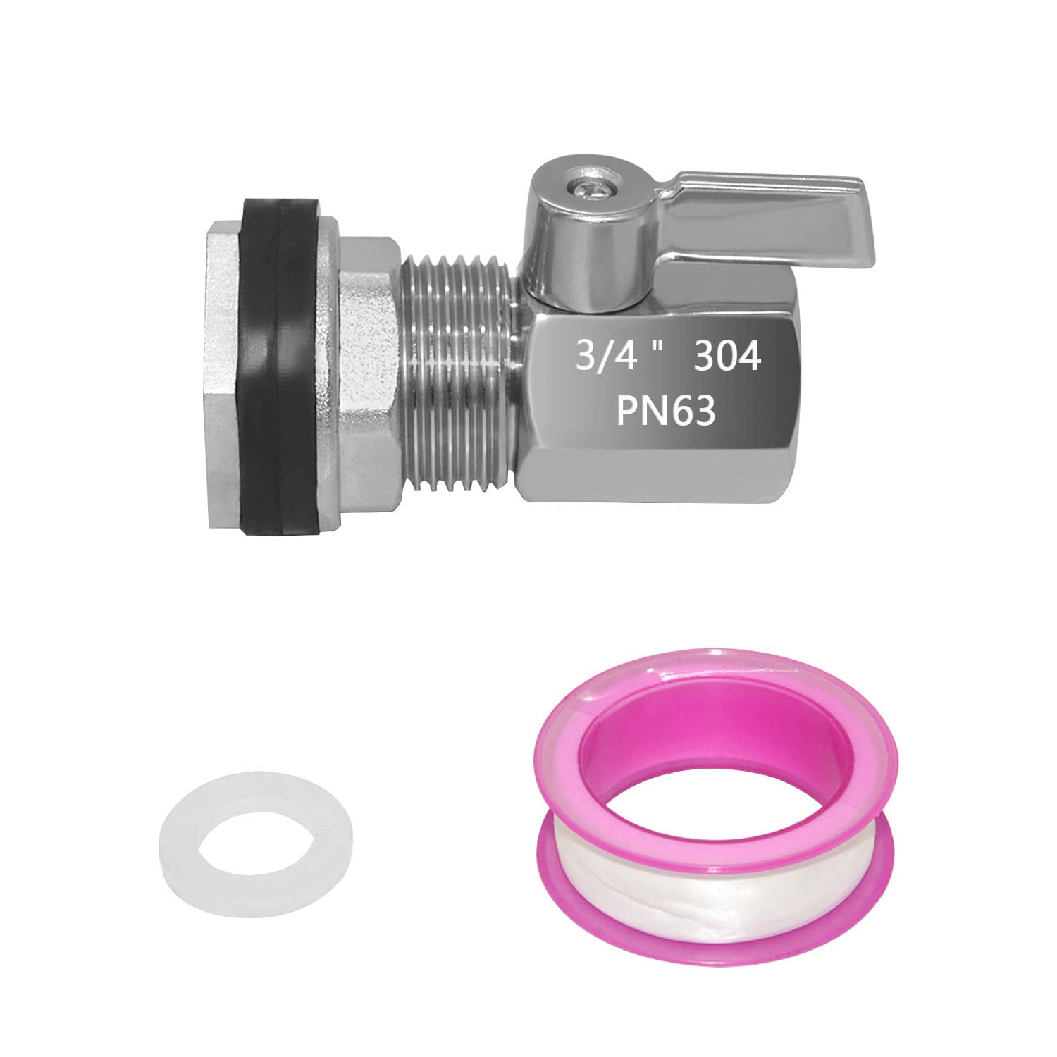 Beduan Spigot - Kit de grifo de barril de lluvia de acero inoxidable de 3/4 pulgadas GHT válvula de barril de lluvia con adaptador de mamparo hembra de 3/4 pulgadas para tanques de agua, acuarios