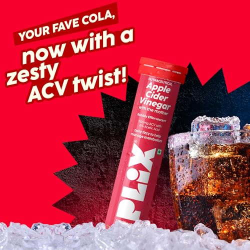 Image of THE PLANT FIX Apple Cider Vinegar Effervescent Tablet with mother | Supports Metabolism & Appetite Control I With 500mg ACV, Vit B6 & B12 I No Maltodextrin, No Added Sugar I Pack of 4 (60 tablets)